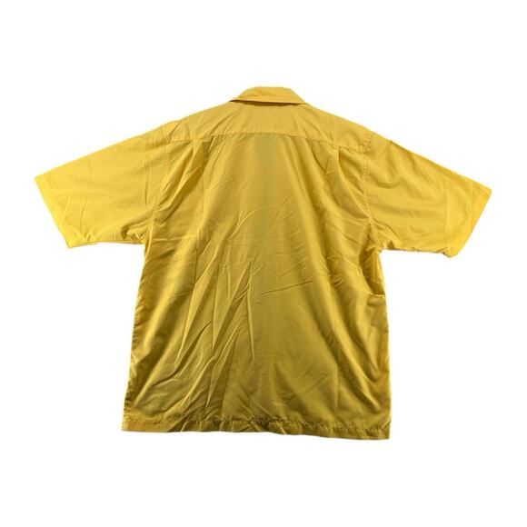 Vintage No Fear Yellow Zip Front Shirt Mens L Skatewear 90s Utility Top - Picture 2 of 7